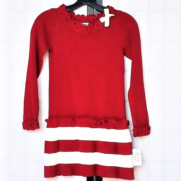 Chelsea's Corner Other - Red Knit Dress Girls 7/8  L/S 100% Cotton NWT